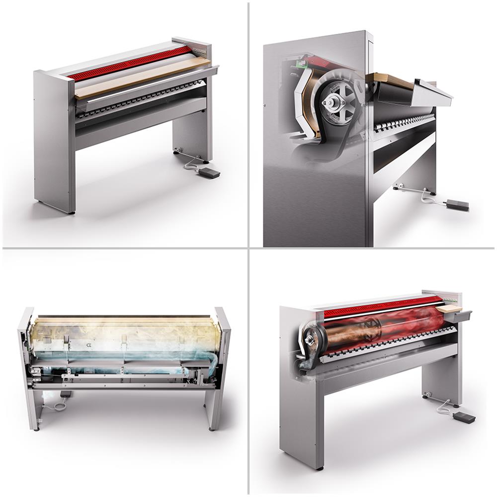 Stiratrice a Rullo Professionale MG03 M Plus Mangano da Stiro Biancheria Piana Federe Lenzuola Copriletti Asciugamani Tende Tovaglie Tovaglioli Rullo 140x18 cm Elettronica Efficienza A++ Garanzia 5 Anni - Foto 6