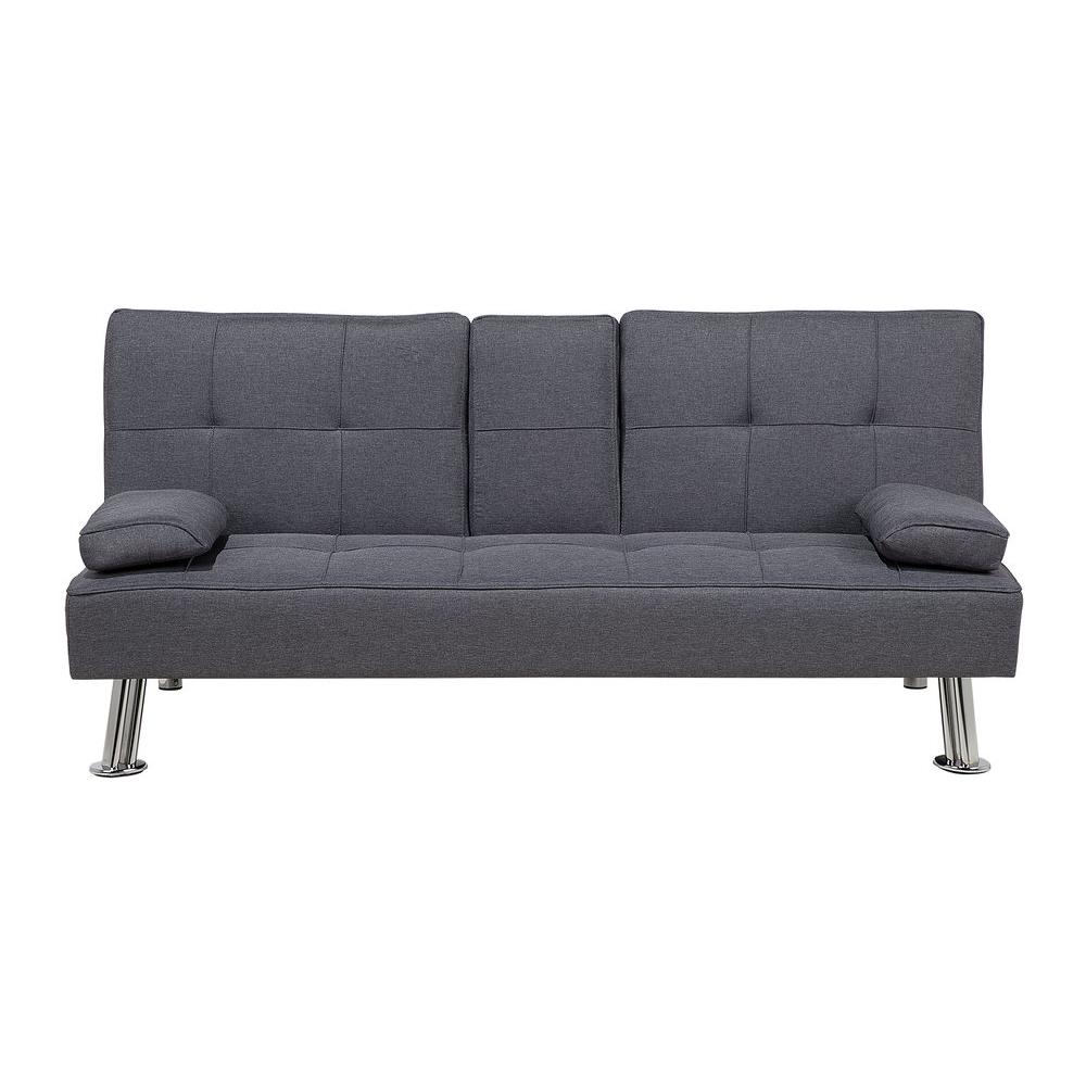 Divano Letto Moderno In Tessuto Grigio Scuro Roxen - Foto 1