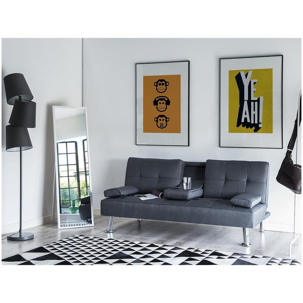 Divano Letto Moderno In Tessuto Grigio Scuro Roxen - Foto 2