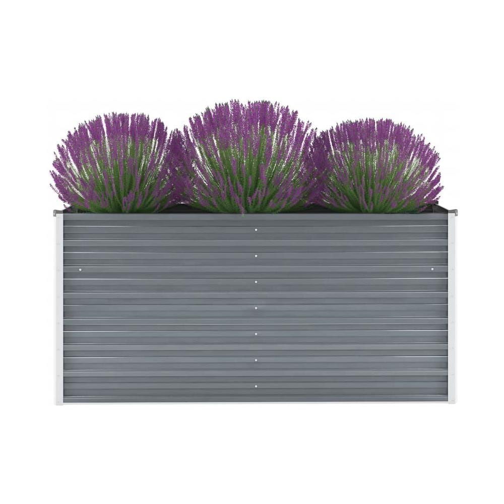 Letto Rialzato Giardino in Acciaio Zincato 160x40x77 cm Grigio - Foto 1