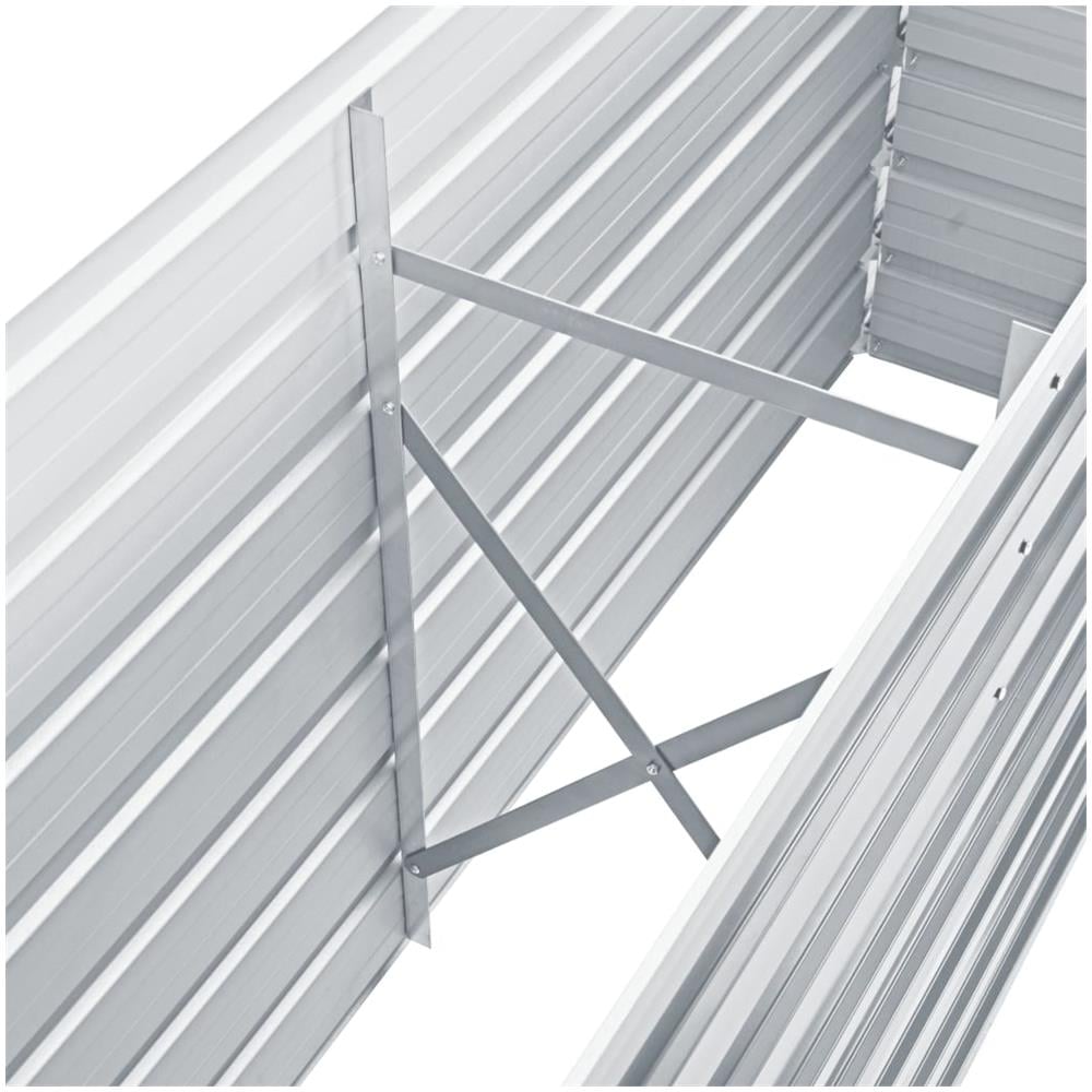 Letto Rialzato Giardino in Acciaio Zincato 160x40x77 cm Grigio - Foto 2