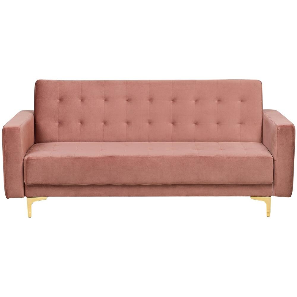 Divano Reclinabile A 3 Posti In Velluto Rosa Aberdeen - Foto 1