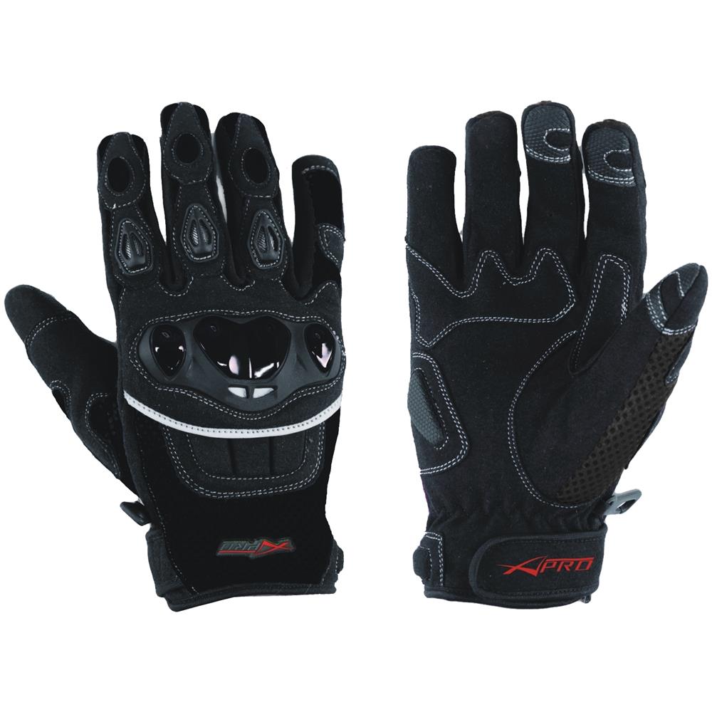 Guanto Tessuto Moto Protezione Nocche Estivo Tessuto Mesh Traforato Nero S - Foto 1