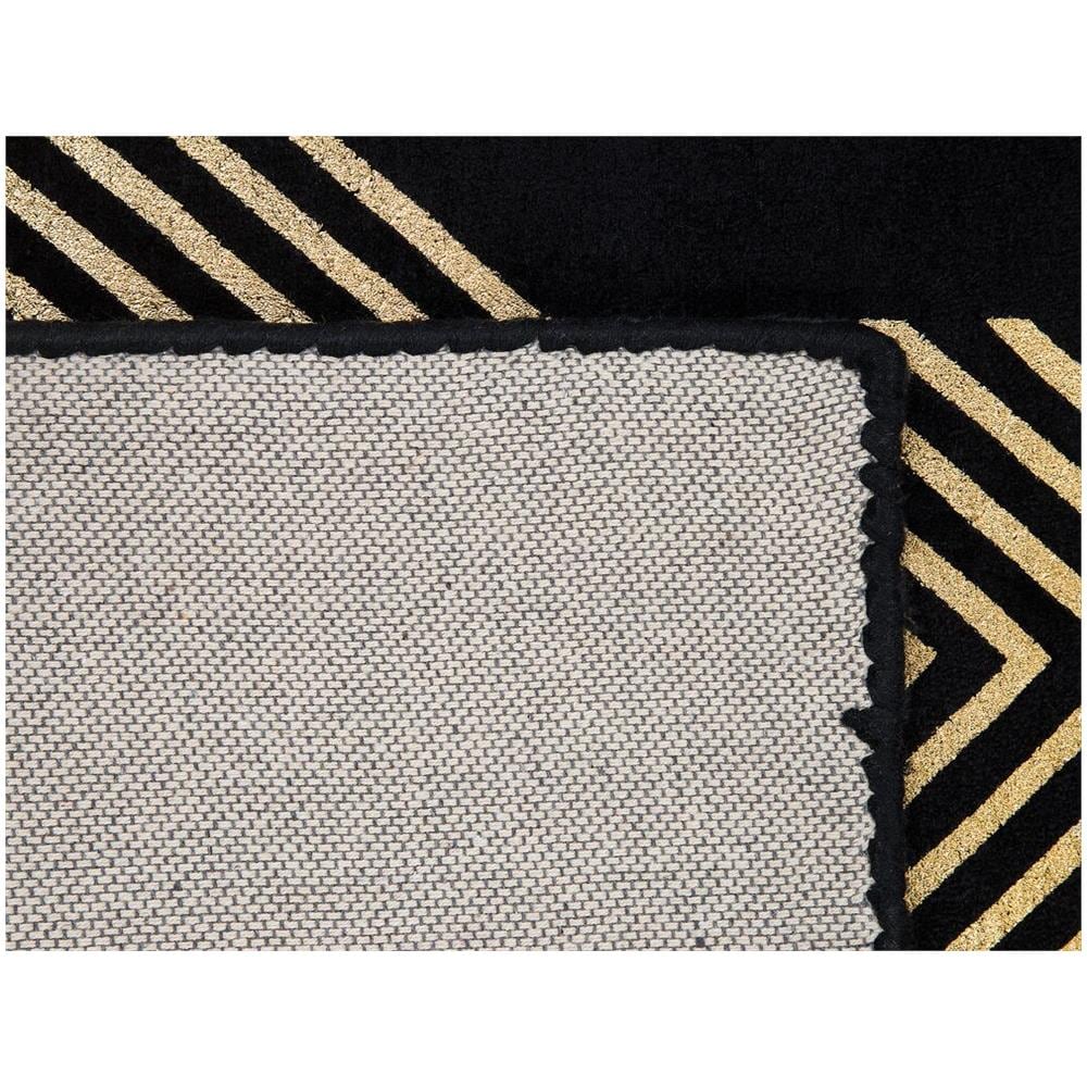 Tappeto A Pelo Corto Nero / oro 160 X 230 Cm Vekse - Foto 12