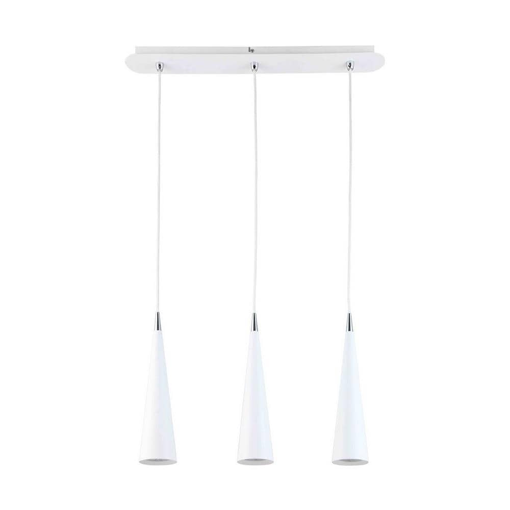 Sospensione Moderna A Sospensione Bianca A 3 Luci Con Paralume Led Bianco, Gu10 - Foto 1