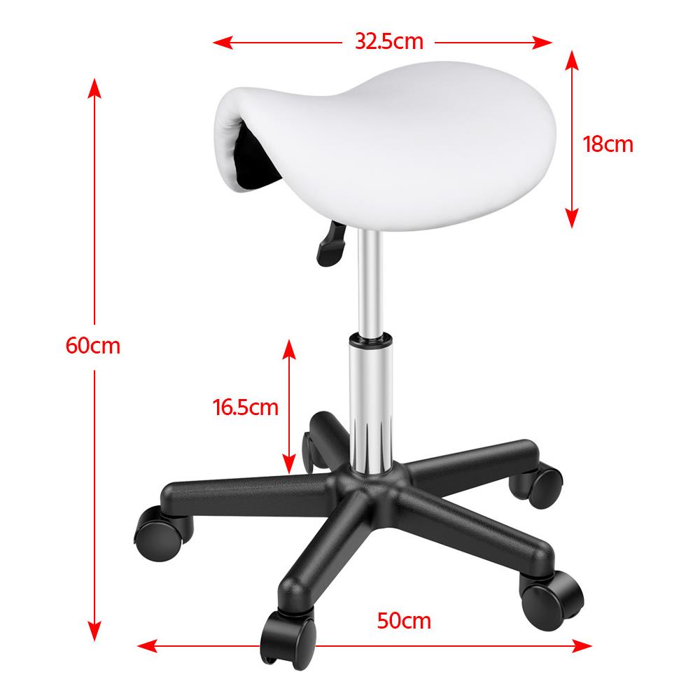 Yaheetech Sgabello con Ruote Regolabile in Altezza per Estetista Parrucchiere Tattoo Studio Salone Sedia Girevole in Ecopelle e Acciaio Rosa