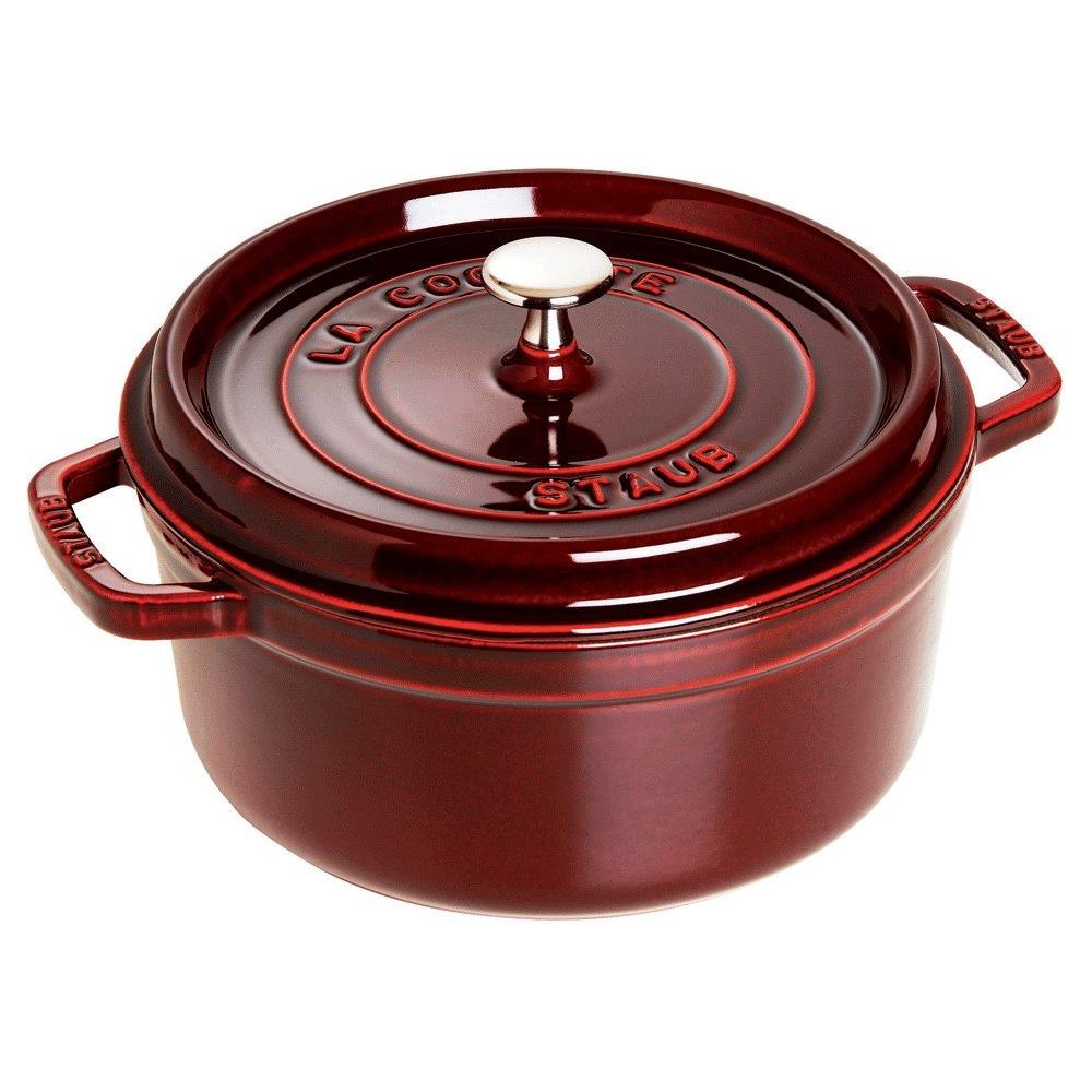 Cocotte in Ghisa con Coperchio Diametro 22 cm Colore Bordeaux - Foto 1