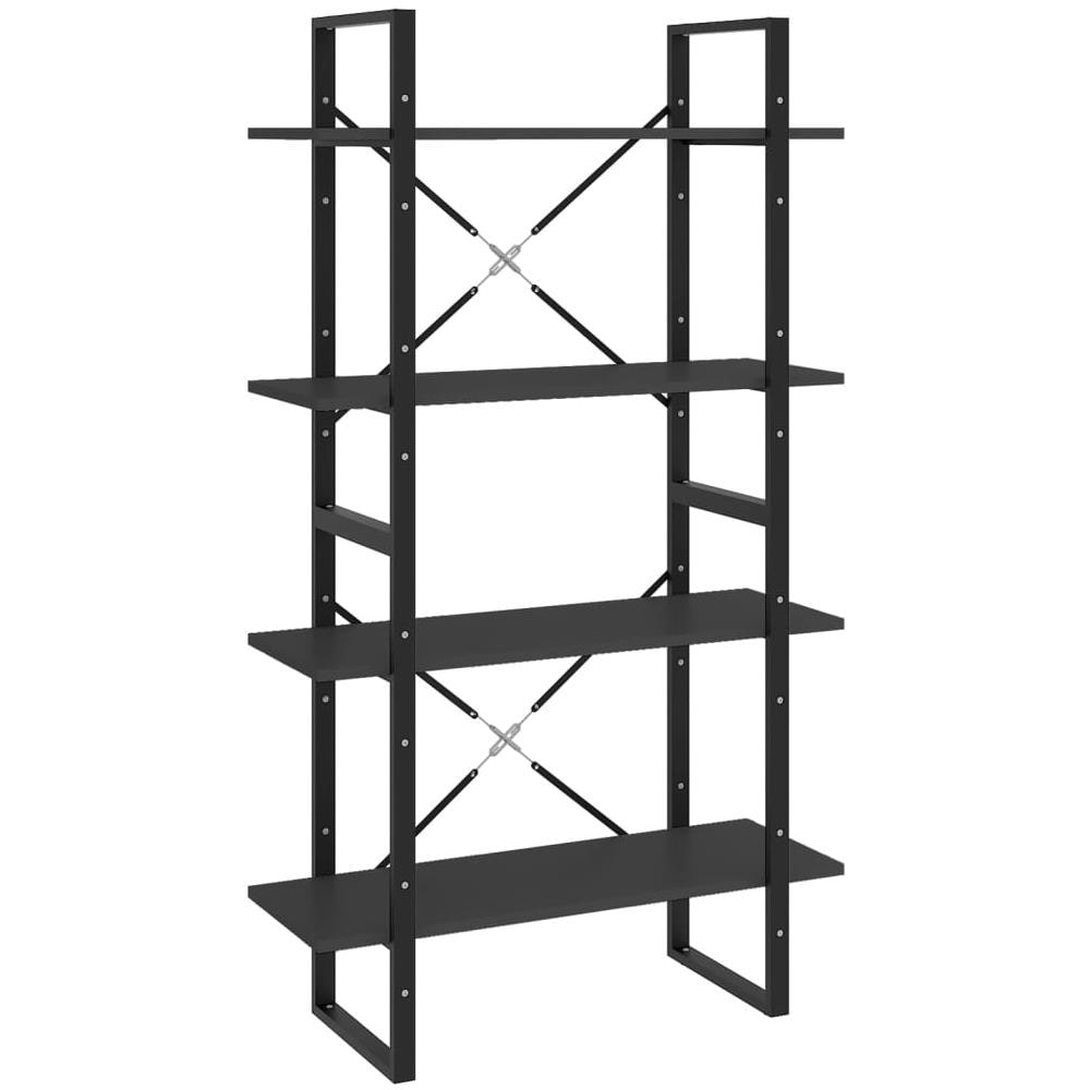 Libreria a 4 Ripiani Grigia 80x30x140 cm in Legno Multistrato - Foto 2