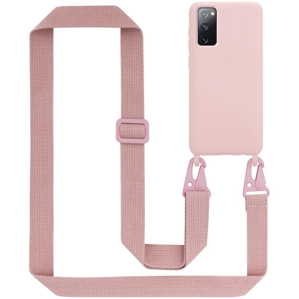 Catena Di Telefoni Cellulari Compatibile Con Samsung Galaxy S20 Fe In Liquid Rosa - Coperchio Di Protezione In Silicone Con Cordino Regolabile In Lunghezza - Foto 1