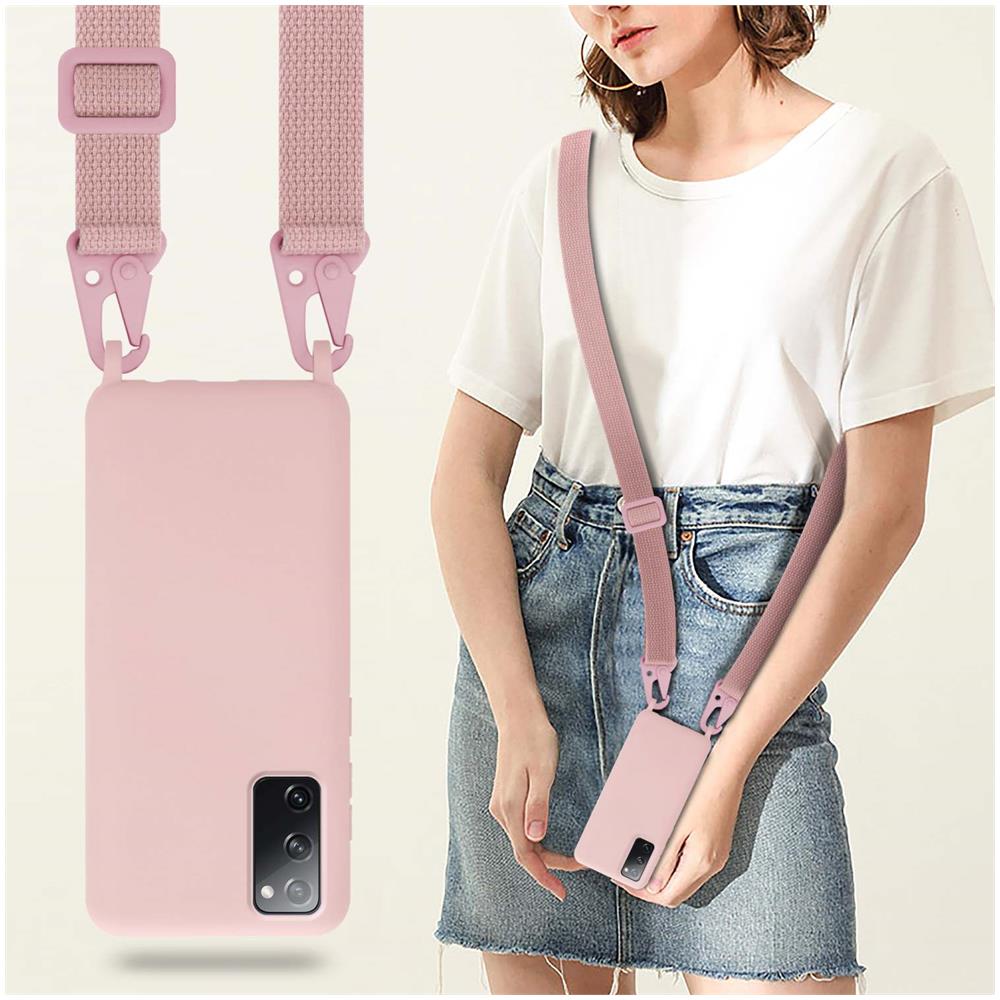 Catena Di Telefoni Cellulari Compatibile Con Samsung Galaxy S20 Fe In Liquid Rosa - Coperchio Di Protezione In Silicone Con Cordino Regolabile In Lunghezza - Foto 7