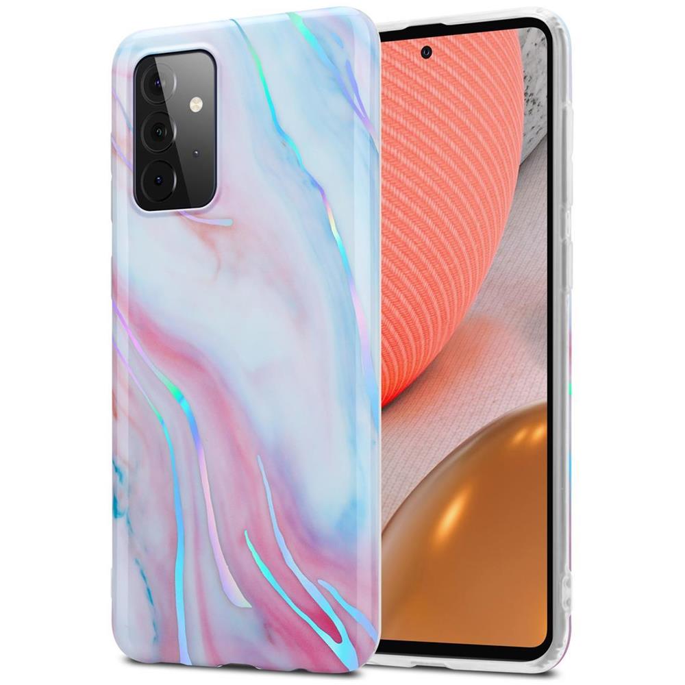 Cadorabo Custodia Compatibile Con Samsung Galaxy A72 4g / 5g In Marmo Rosa Bianco No.15 - Coperchio Protettivo In Silicone Tpu Con Motivo A Mosaico - Foto 1