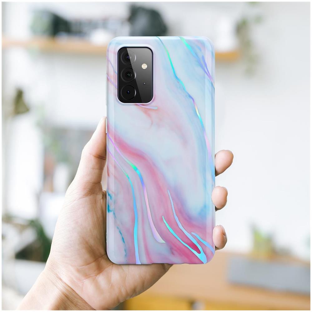 Cadorabo Custodia Compatibile Con Samsung Galaxy A72 4g / 5g In Marmo Rosa Bianco No.15 - Coperchio Protettivo In Silicone Tpu Con Motivo A Mosaico - Foto 6