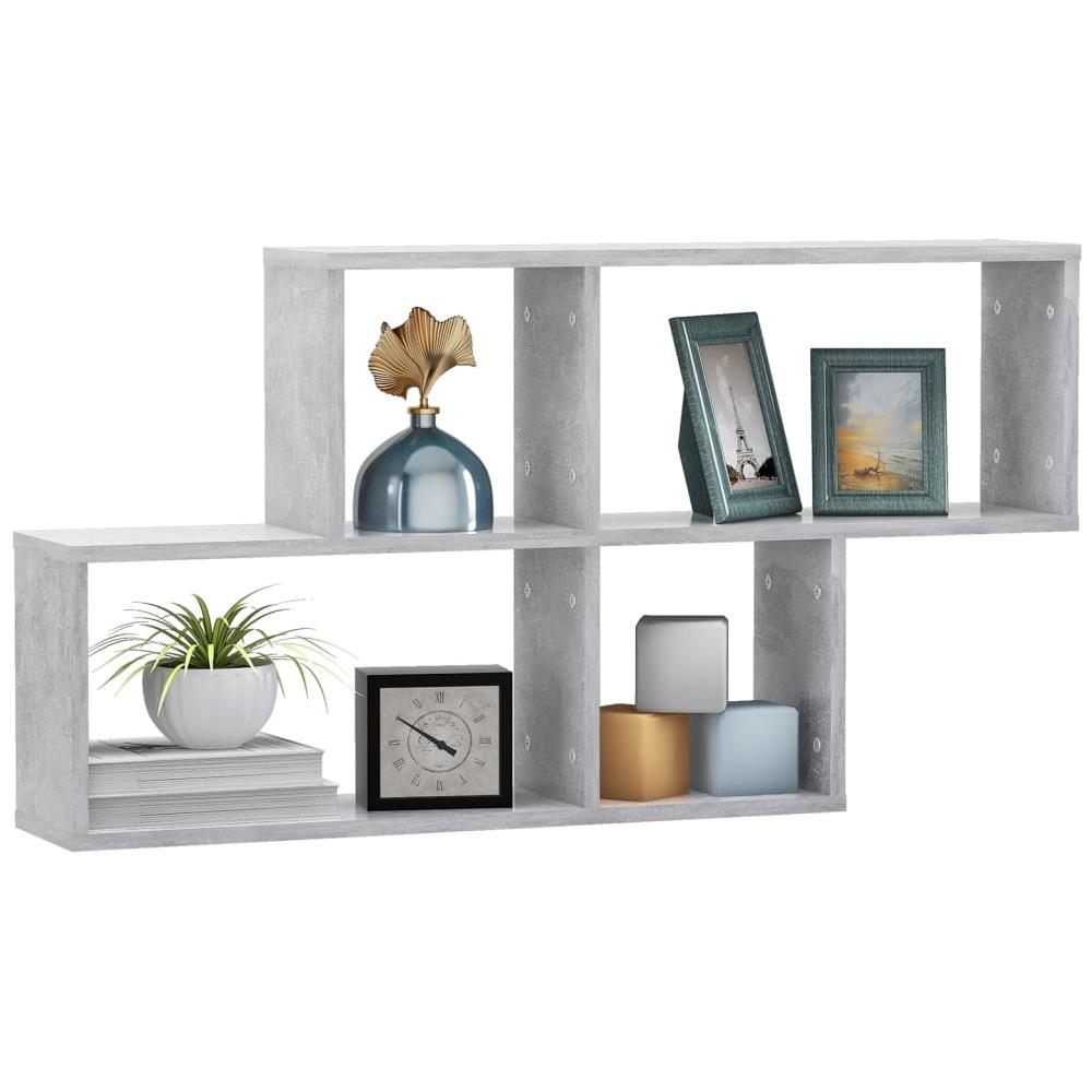 Scaffale a Parete Grigio Cemento 100x18x53 cm Legno Multistrato - Foto 3