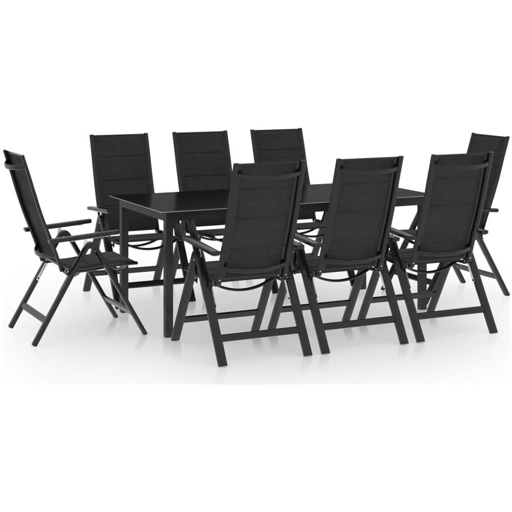 Set Mobili Da Pranzo Per Giardino 9 Pz In Alluminio Antracite - Foto 1