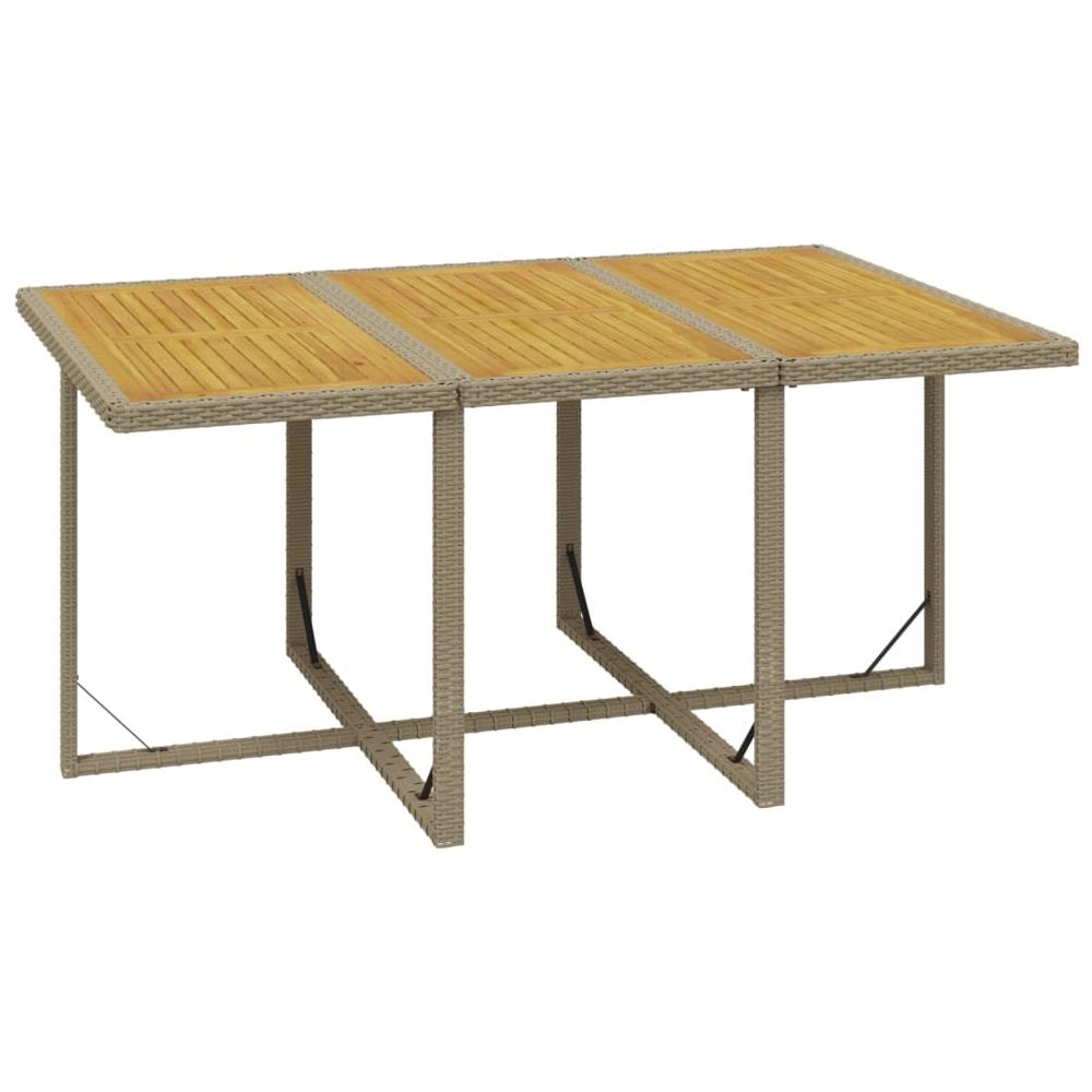 Set Da Pranzo Per Giardino 11pz Con Cuscini In Polyrattan Beige - Foto 6