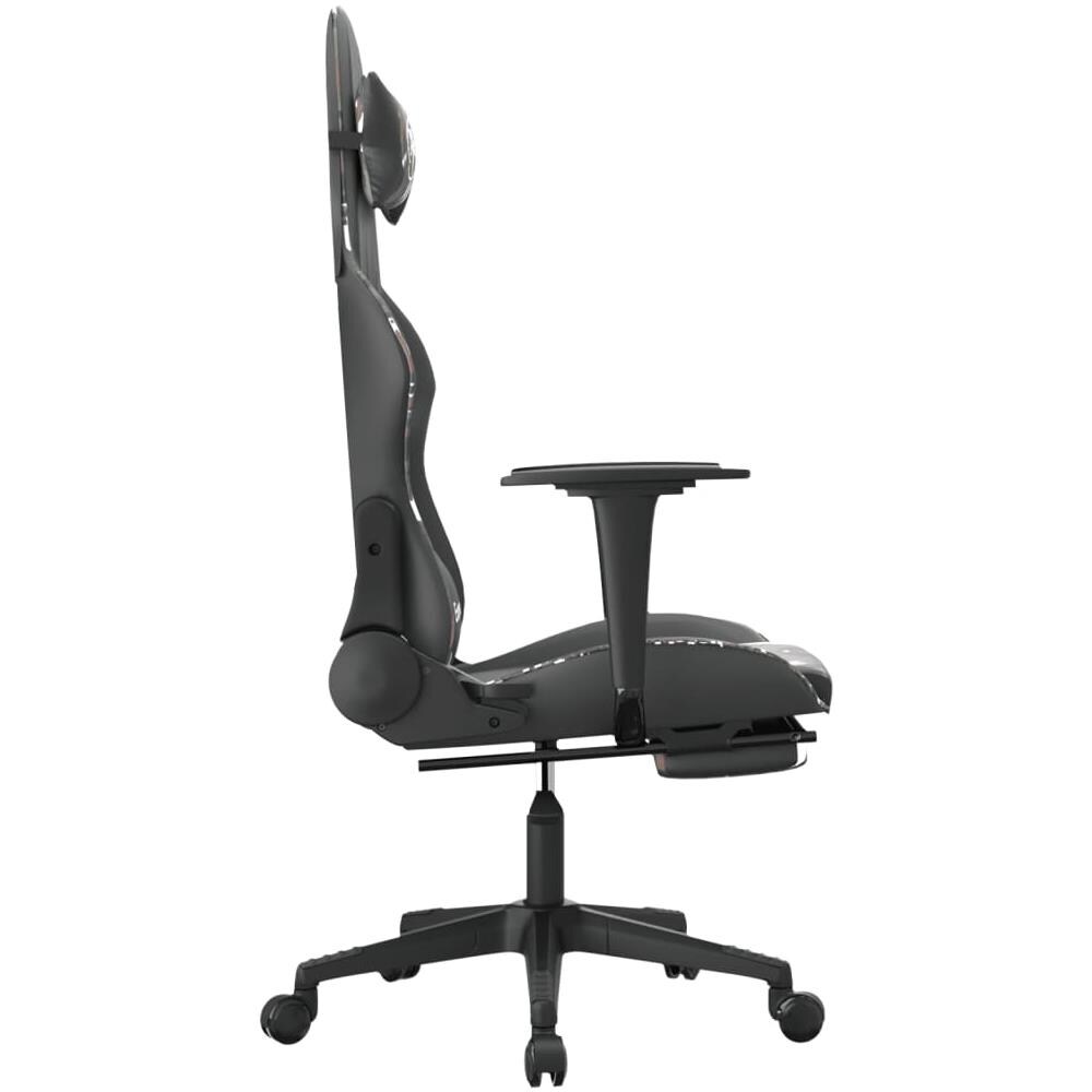 Sedia Da Gaming Con Poggiapiedi Nero E Mimetico In Similpelle - Foto 10