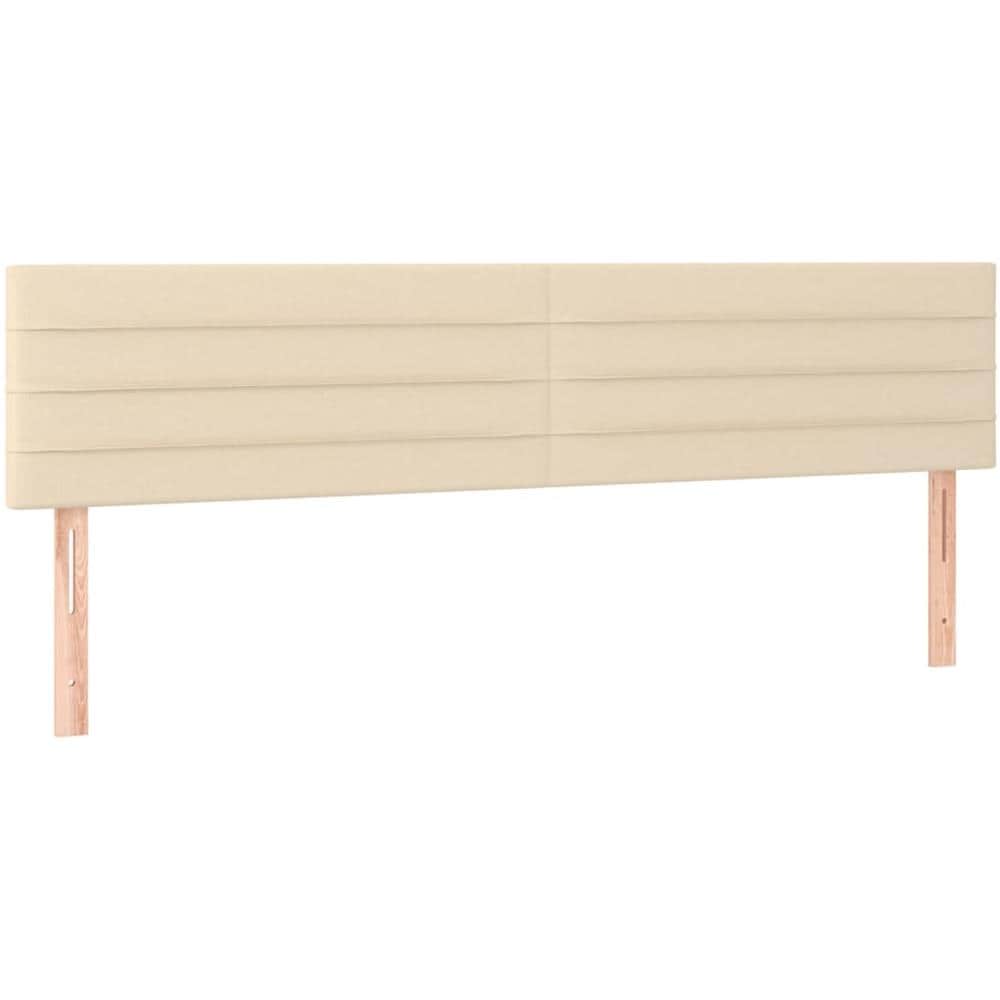 Testiera 2 Pz Crema 100x5x78/88 Cm In Tessuto - Foto 2