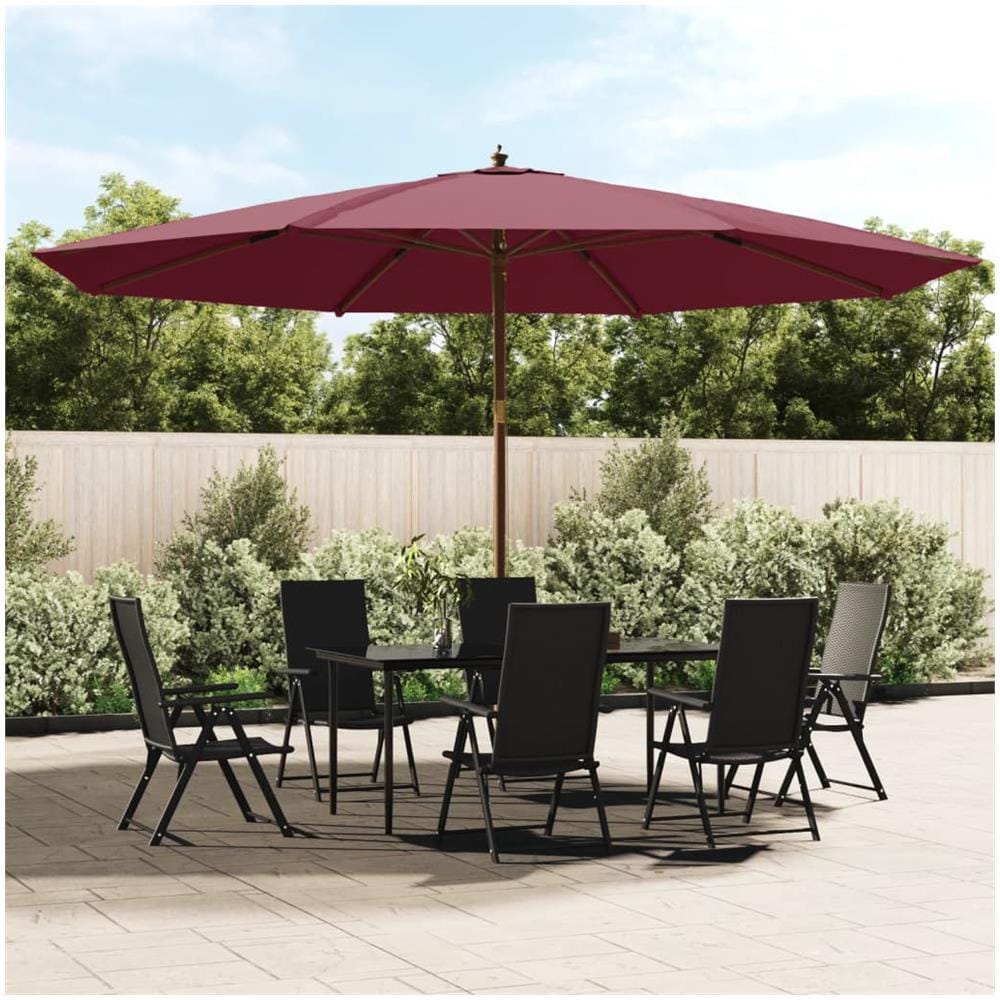 Ombrellone Da Giardino Con Palo Legno Rosso Bordeaux 400x273 Cm - Foto 1