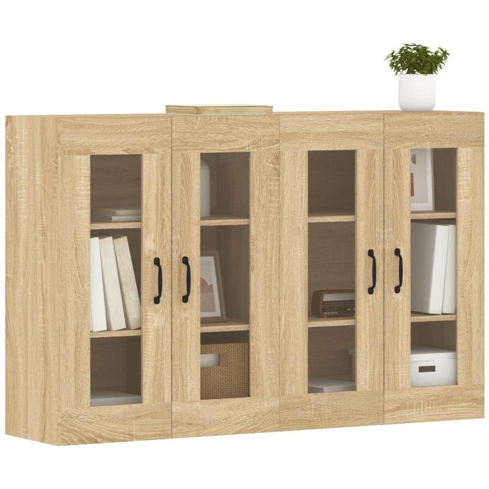 Armadietti A Parete 2 Pz Rovere Sonoma In Legno Multistrato - Foto 3