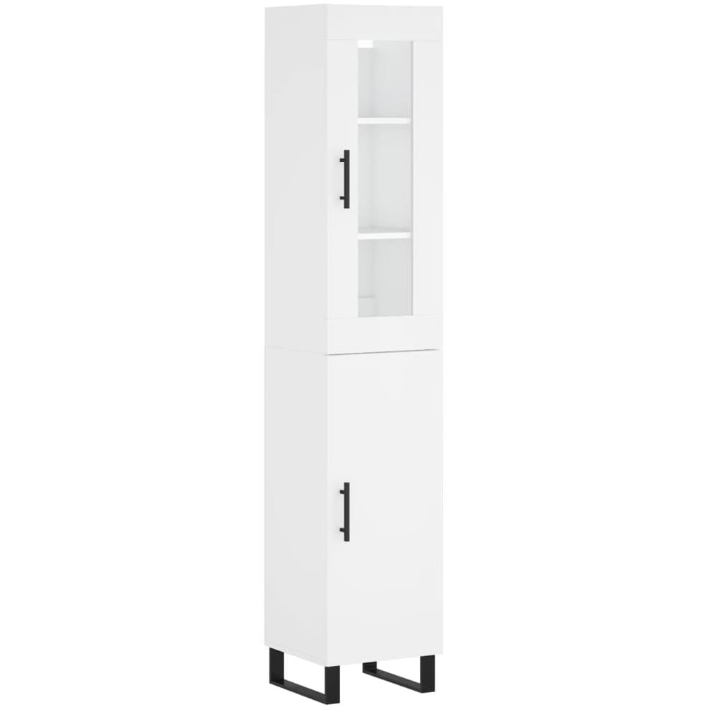 Credenza Bianca 34,5x34x180 Cm In Legno Multistrato - Foto 2