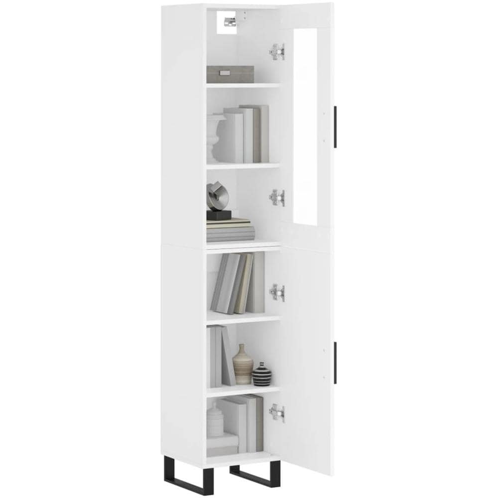 Credenza Bianca 34,5x34x180 Cm In Legno Multistrato - Foto 3