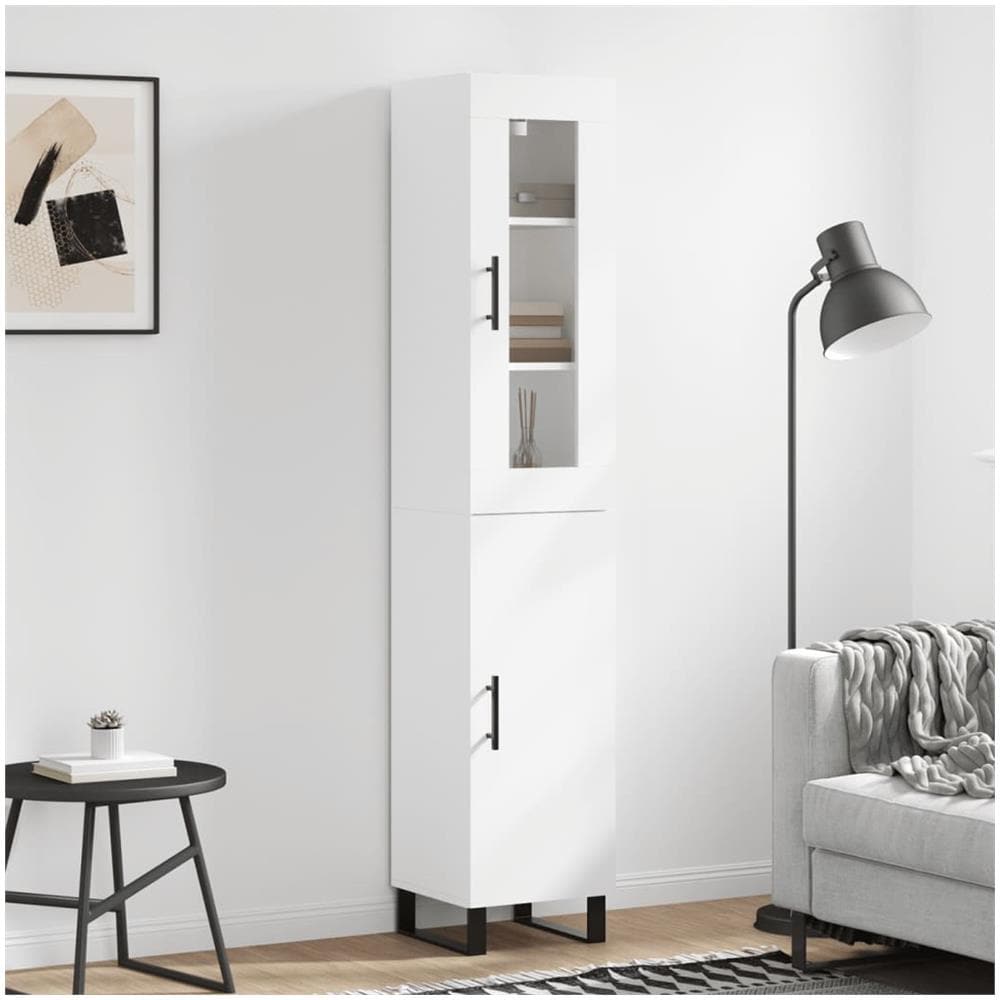 Credenza Bianca 34,5x34x180 Cm In Legno Multistrato - Foto 1