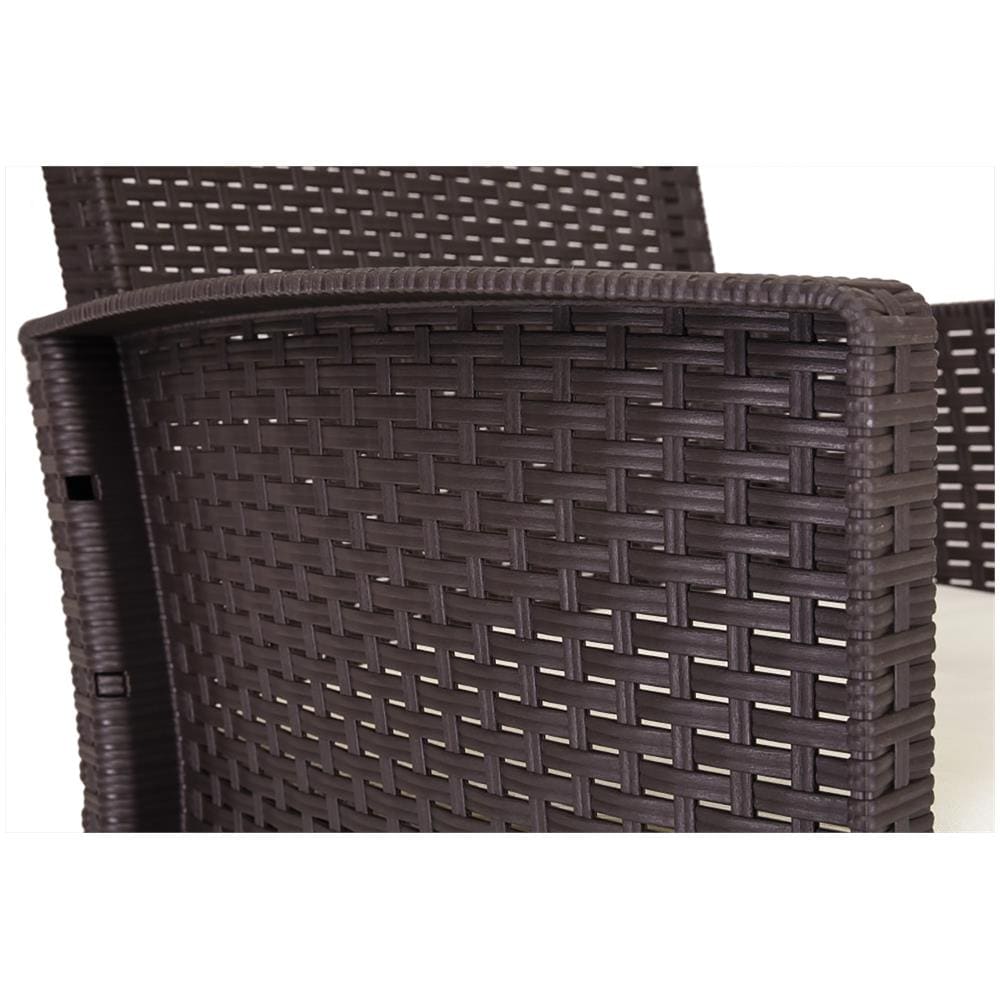 Set Salotto Da Esterno Jupiter, Set Da Giardino Con Cuscini, Salottino Indoor E Outdoor Effetto Rattan, 100% Made In Italy, Marrone - Foto 4