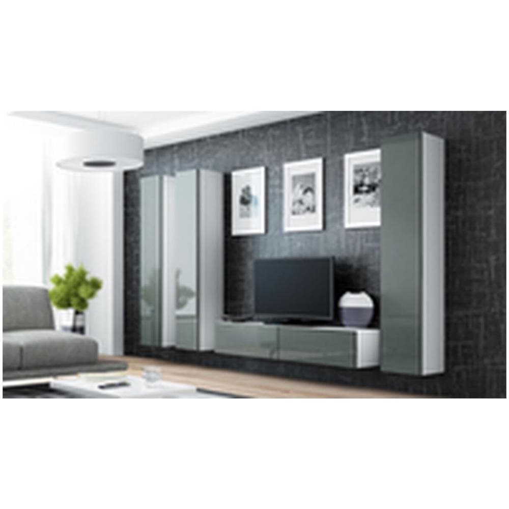 Tavolo Per Televisione Rtv Vigo140 B /s Bianco Grigio 140 X 30 X 40 Cm - Foto 7