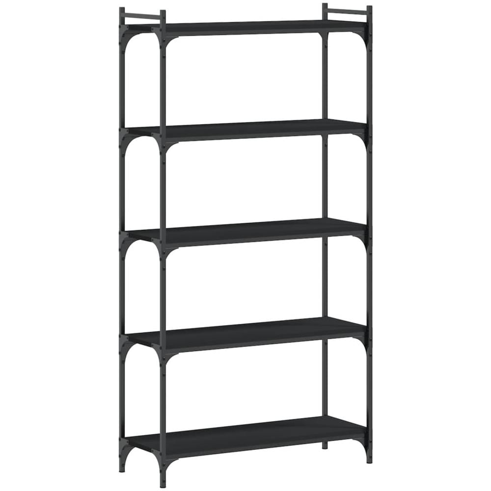 Libreria A 5 Ripiani Nera 80x30x154 Cm In Legno Multistrato - Foto 2