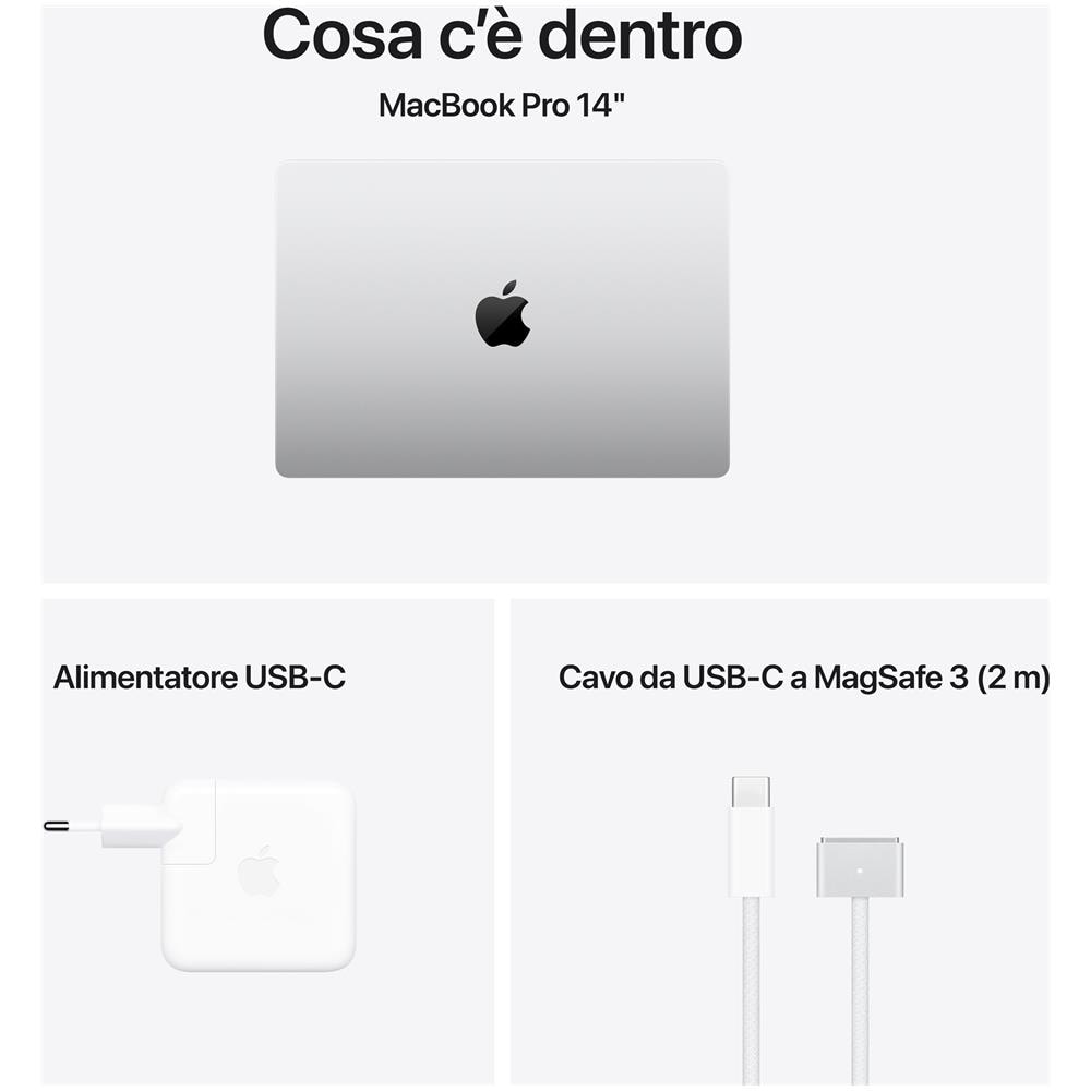MacBook Pro 14" Chip M4 con CPU 10-core e GPU 10-core - 16GB di memoria unificata e Archiviazione SSD da 512GB - Argento - Foto 8