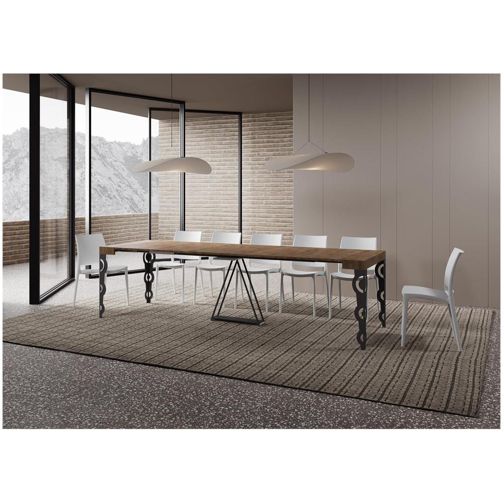 Consolle allungabile 90x40/300cm Aceres noce telaio antracite - Foto 4