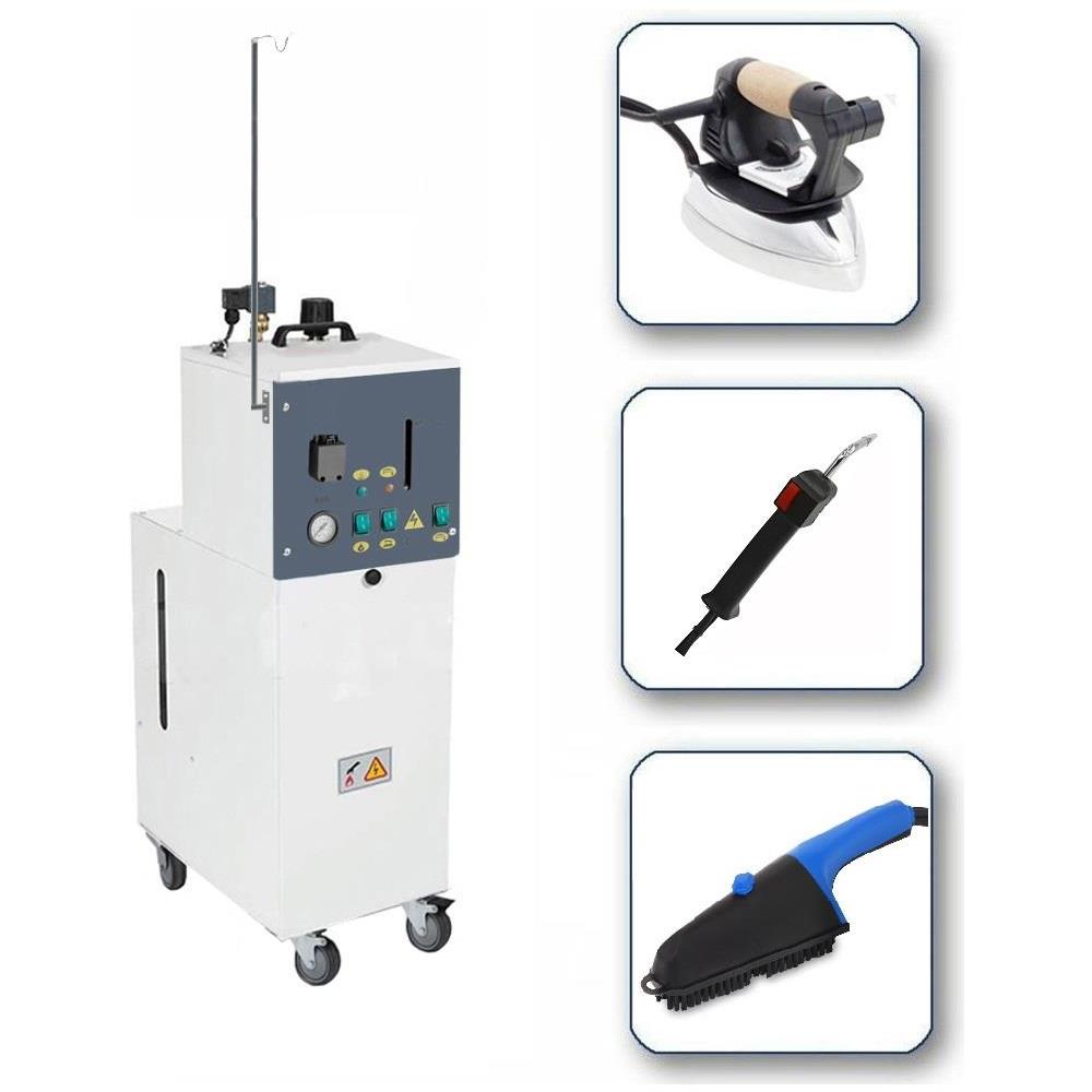 Sistema stirante professionale AV05BS TRIPLE INOX V6 Ferro da stiro Spazzola Pistola Caldaia acciaio inox a risparmio energetico Resistenza anticalcare Tanica acqua /liquido per la sanificazione 10 litri - Foto 1