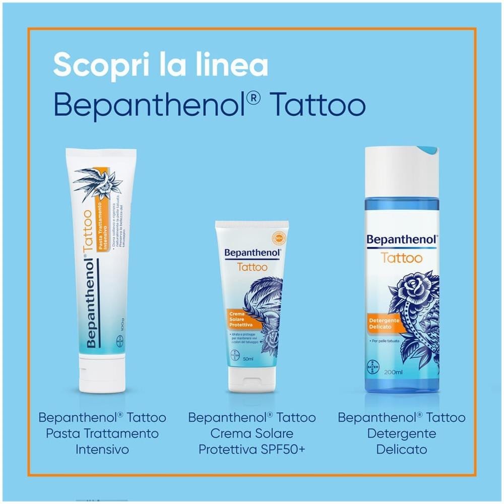 Bepanthenol Tattoo Pasta Trattamento Intensivo Cura Tatuaggio Idratante e Protettiva 100g - Foto 7