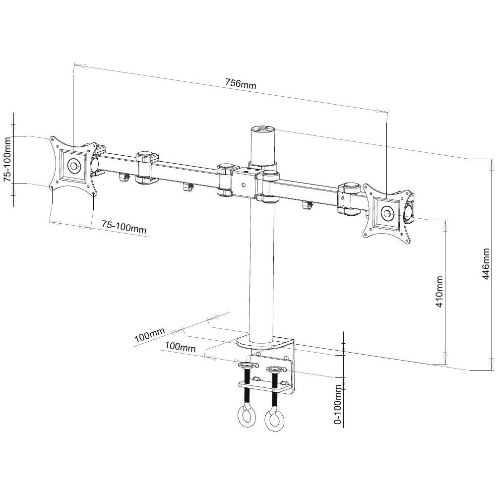 ICA-LCD 482-D Supporto da Scrivania per Schermi LED / LCD / PLASMA 13-37'' Portata Max 20Kg - Foto 6