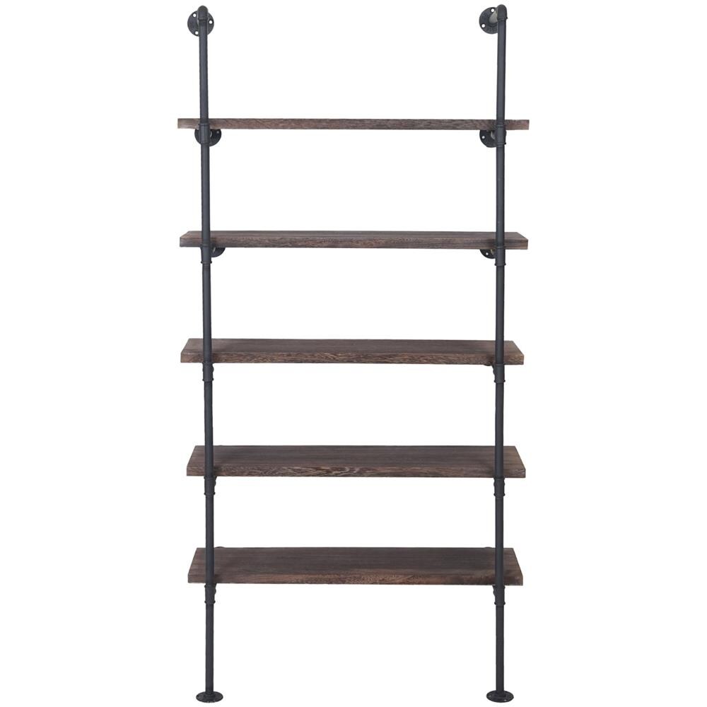 Libreria a Scala Libreria Scaffale Libreria Vintage Telaio di Ferro Libreria da Terra Scaffale a 5 Ripiani Libreria Scaffale Portaoggetti in Stile Industriale 60x50,3x180,5cm