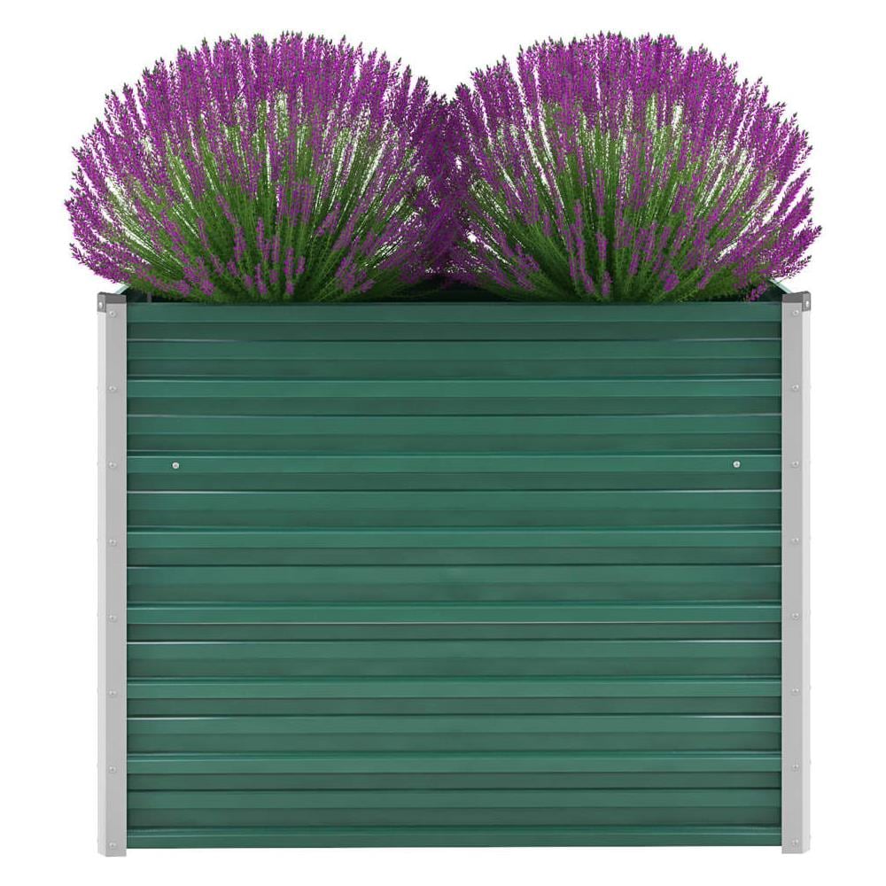 Letto Rialzato Giardino in Acciaio Zincato 100x40x77 cm Verde - Foto 1