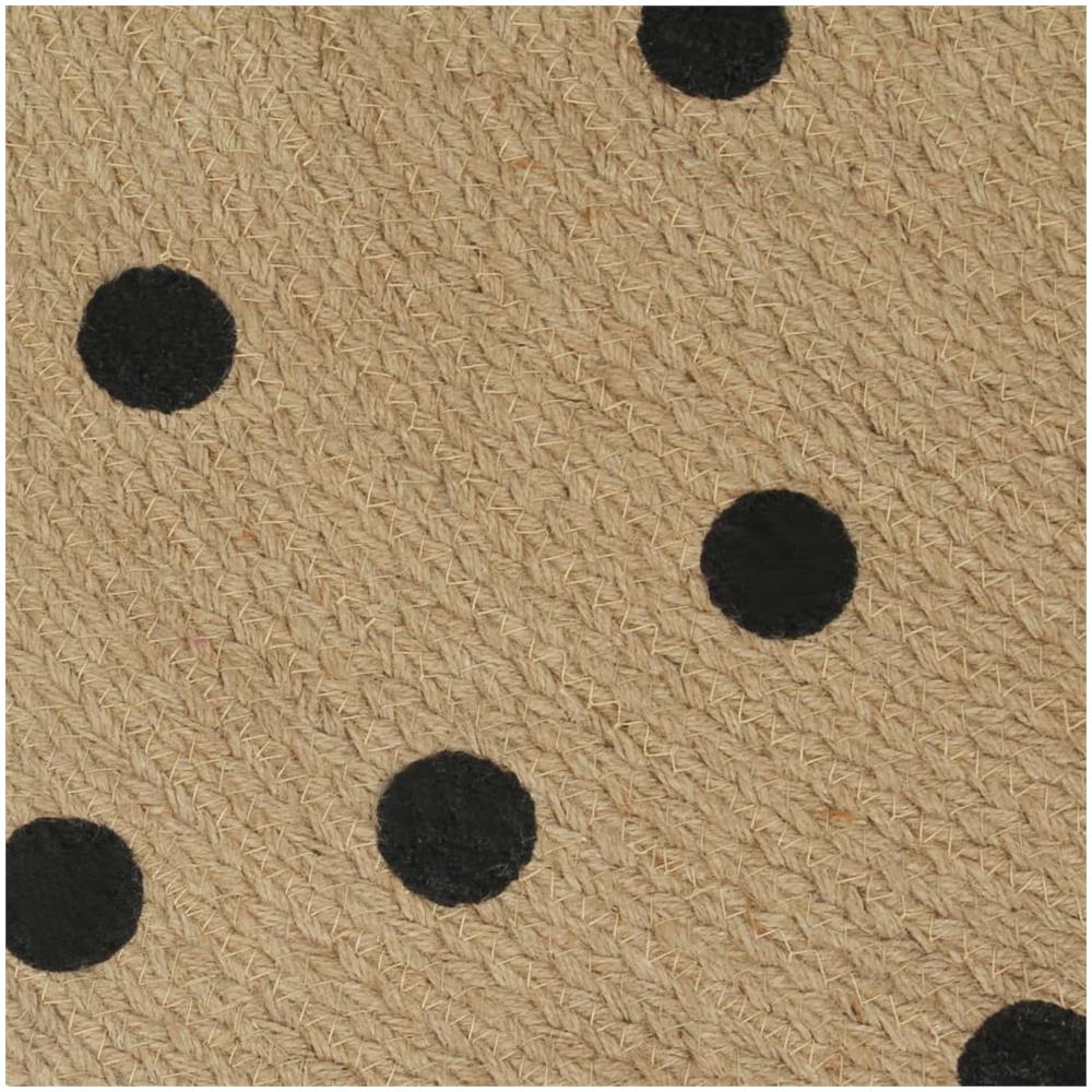 Tappeto Lavorato A Mano In Juta Con Stampa A Pois 120 Cm - Foto 2