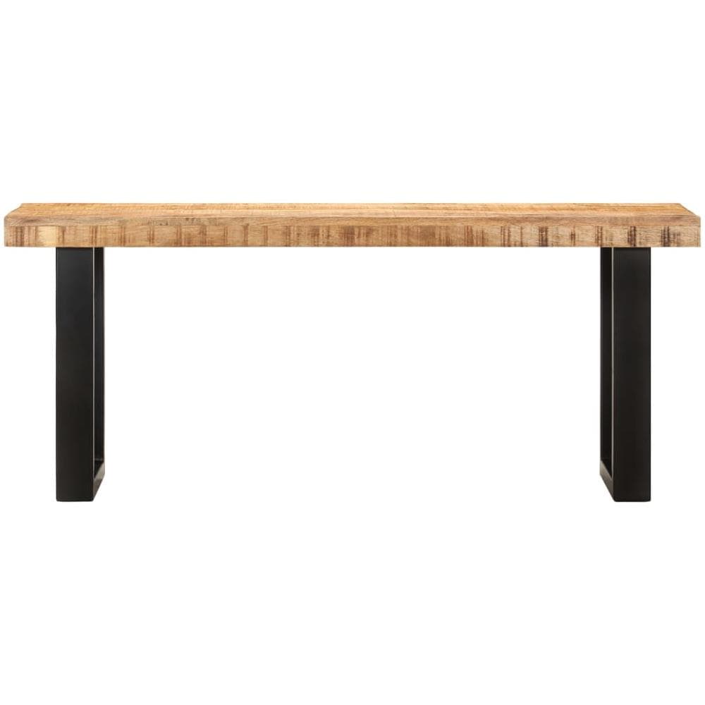 Panca 110 Cm In Legno Massello Di Mango E Acciaio - Foto 2