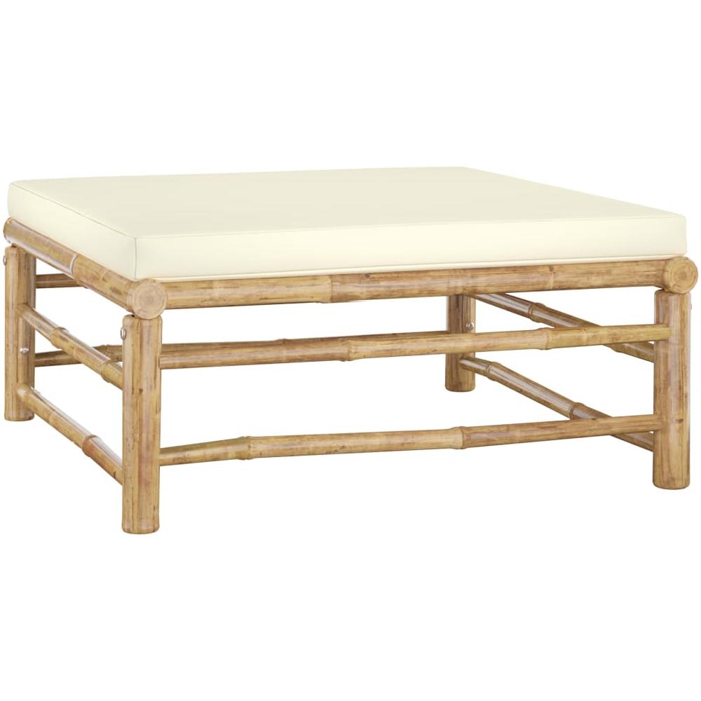 Set Salotto da Giardino 4pz con Cuscini Bianco Crema in Bambù - Foto 7