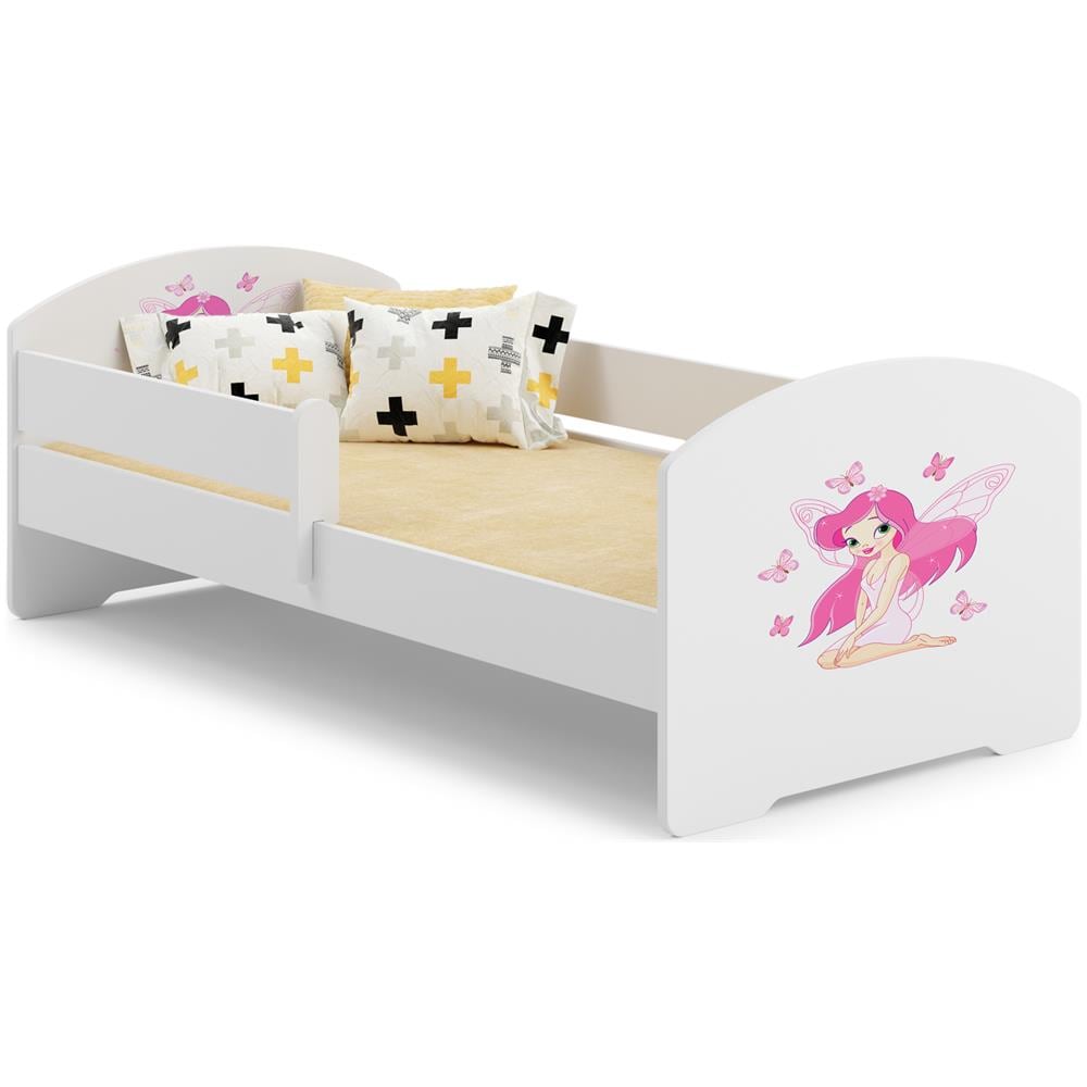 Luk 160x80 Letto Per Bambino Con Ringhiera + Materasso E Giroletto Girl With Wings - Foto 1