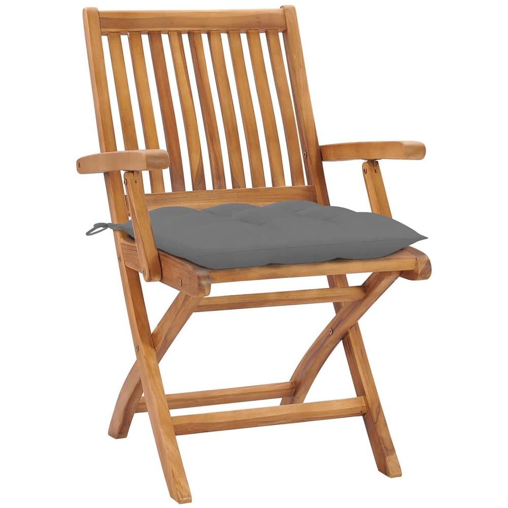 Sedie da Giardino Pieghevoli con Cuscini 8 pz Massello di Teak - Foto 3