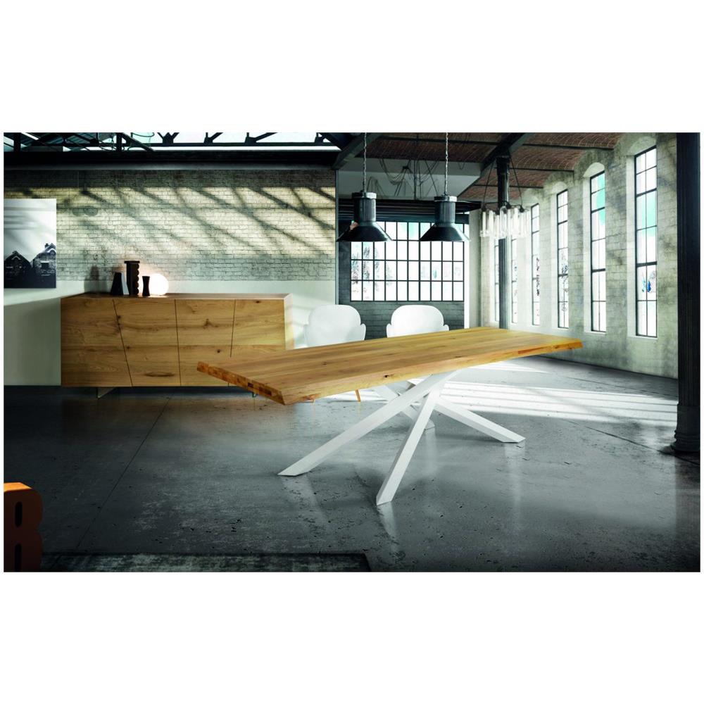 Tavolo Massello Rovere Nodato Sp. 6 160x90 Cm (naturale)  - Foto 1