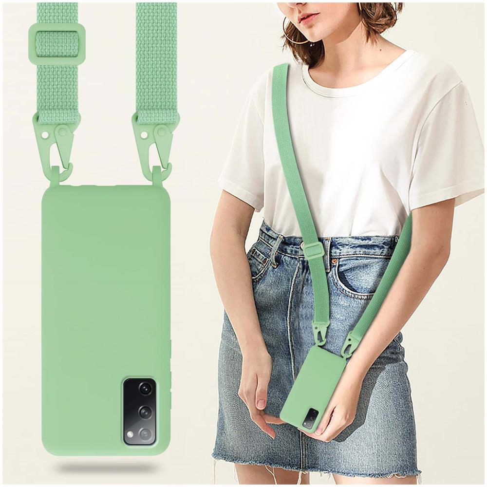 Catena Di Telefoni Cellulari Compatibile Con Samsung Galaxy S20 Fe In Liquid Verde Chiaro - Coperchio Di Protezione In Silicone Con Cordino Regolabile In Lunghezza - Foto 7