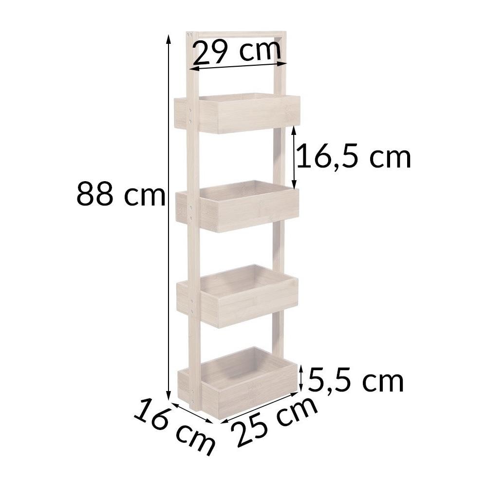 Cremagliera Bagno Bambou, 4 Livelli - 100% Bambù - Foto 7