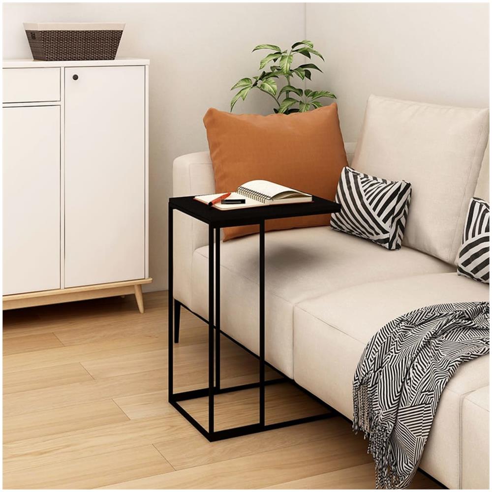 Tavolino da Salotto Nero 40x30x59 cm in Legno Multistrato - Foto 1