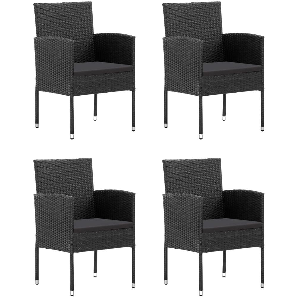 Set Mobili Da Pranzo Per Giardino 5 Pz Nero - Foto 2