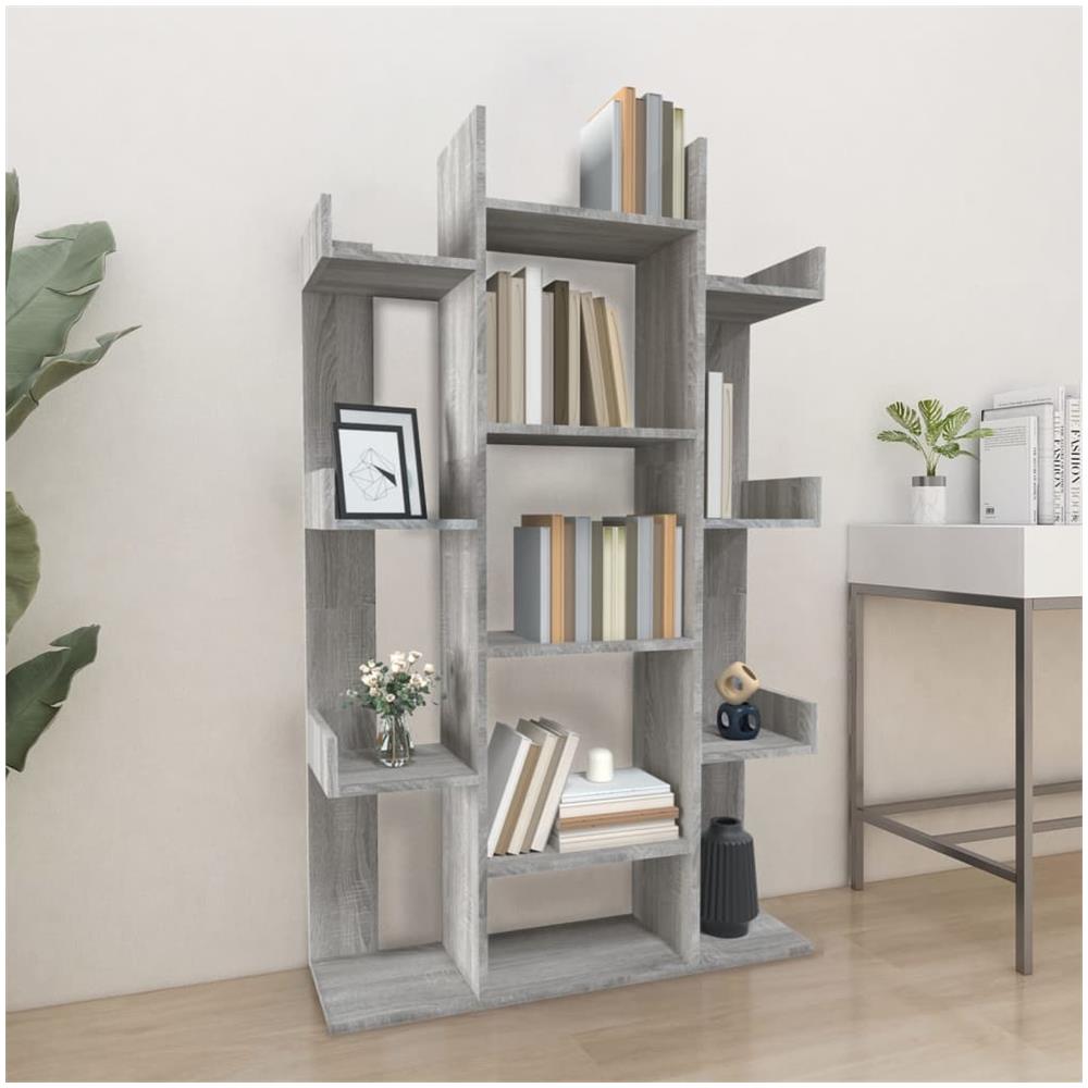 Libreria Grigio Sonoma 86x25,5x140 Cm In Legno Multistrato - Foto 1