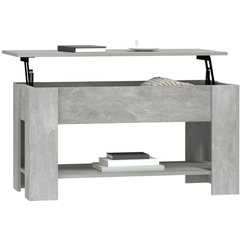 Tavolino Salotto Grigio Cemento 101x49x52 Cm Legno Multistrato - Foto 8