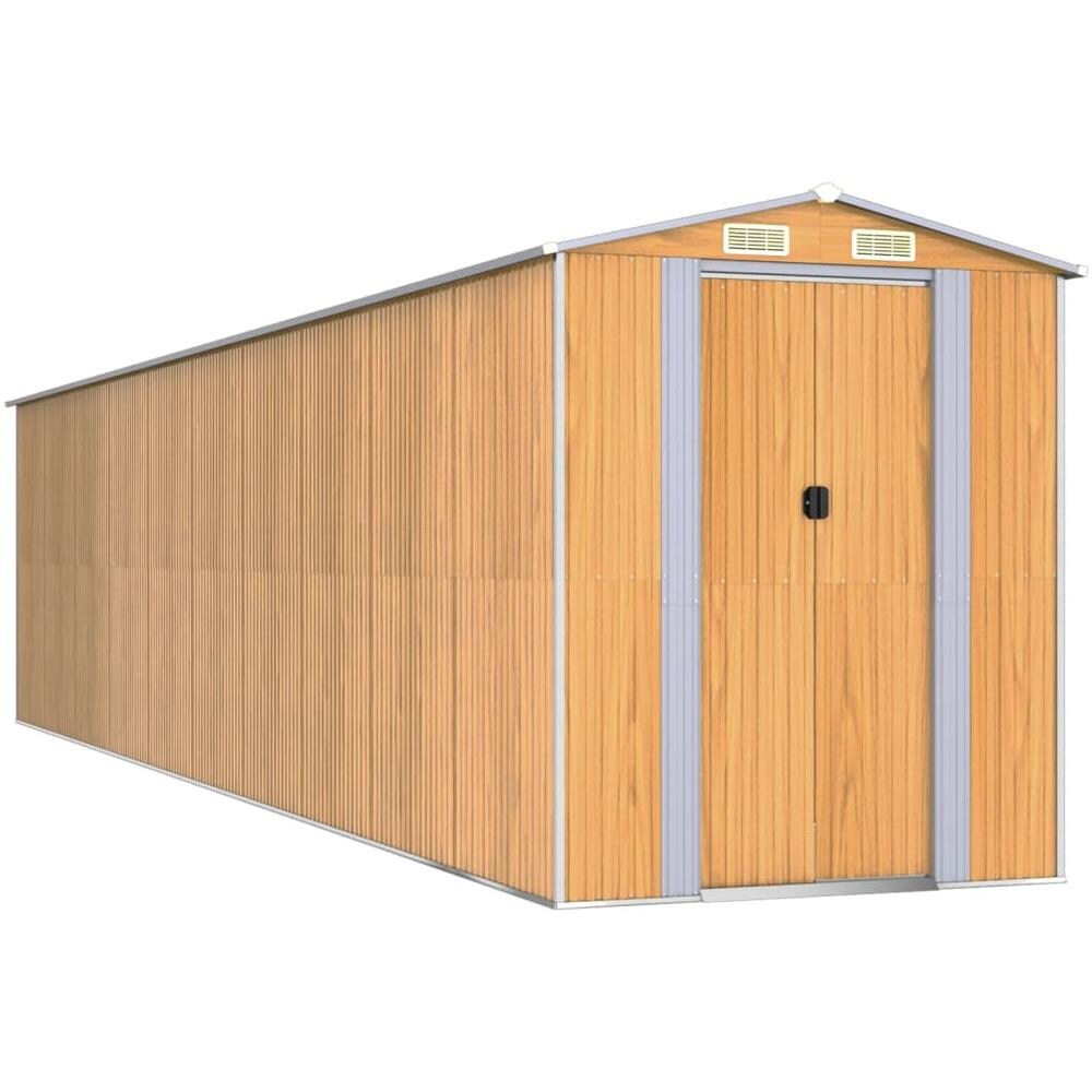 Capanno Giardino Marrone Chiaro 192x855x223 Cm Acciaio Zincato - Foto 2