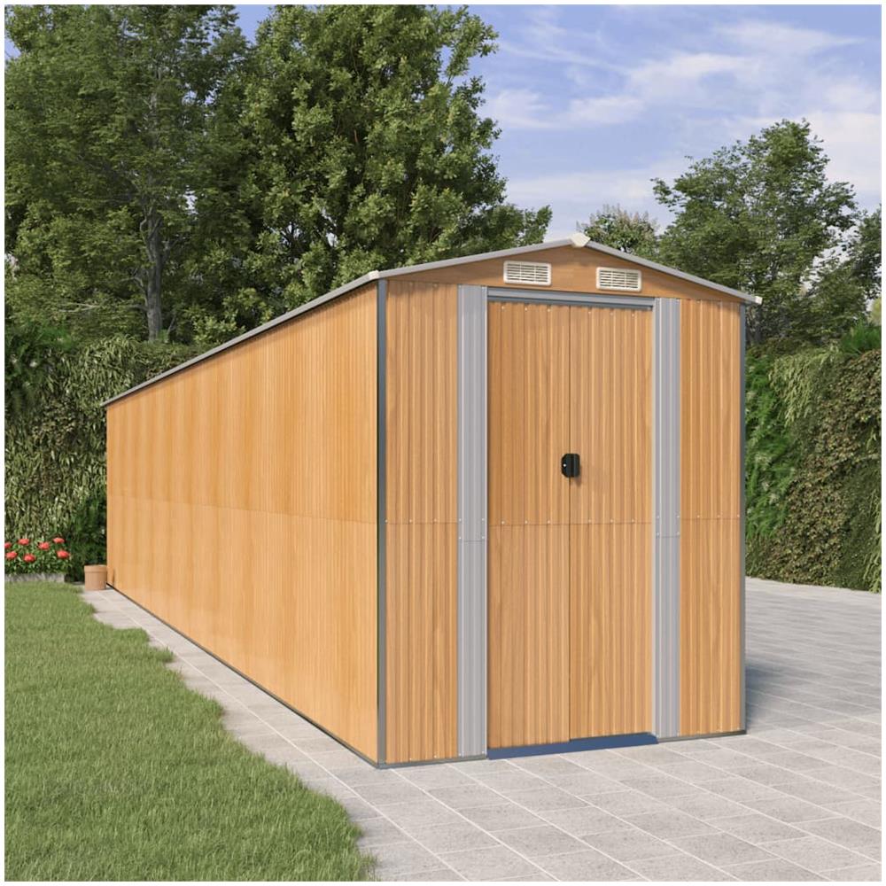 Capanno Giardino Marrone Chiaro 192x855x223 Cm Acciaio Zincato - Foto 1